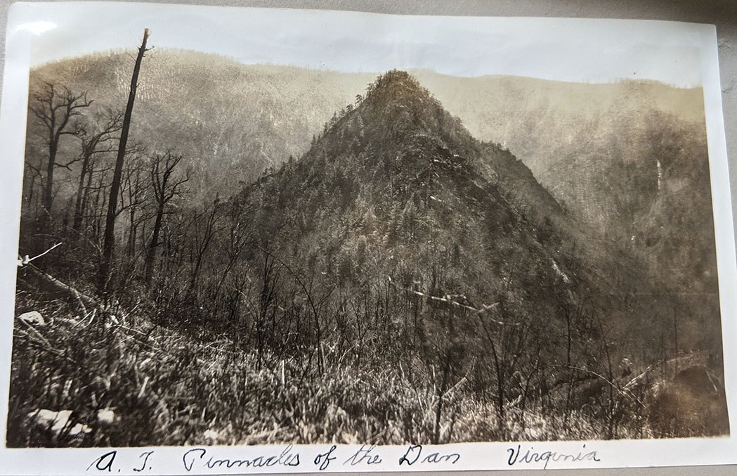 Black-and-white photo of a mountain